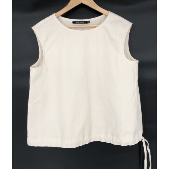 Sofie D'Hoore Oversized Sleeveless Drawstring Hem Top Womens 10 Ivory Lagenlook - Picture 6 of 8